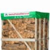 Forty kiln-dried mixed firewood log nets, each individually packed for easy handling and portability.
