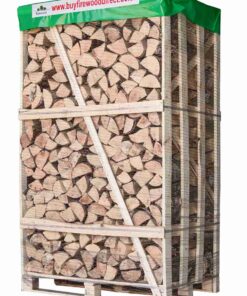Kiln-dried birch firewood logs in xl crate, designed for bulk storage and high demand.