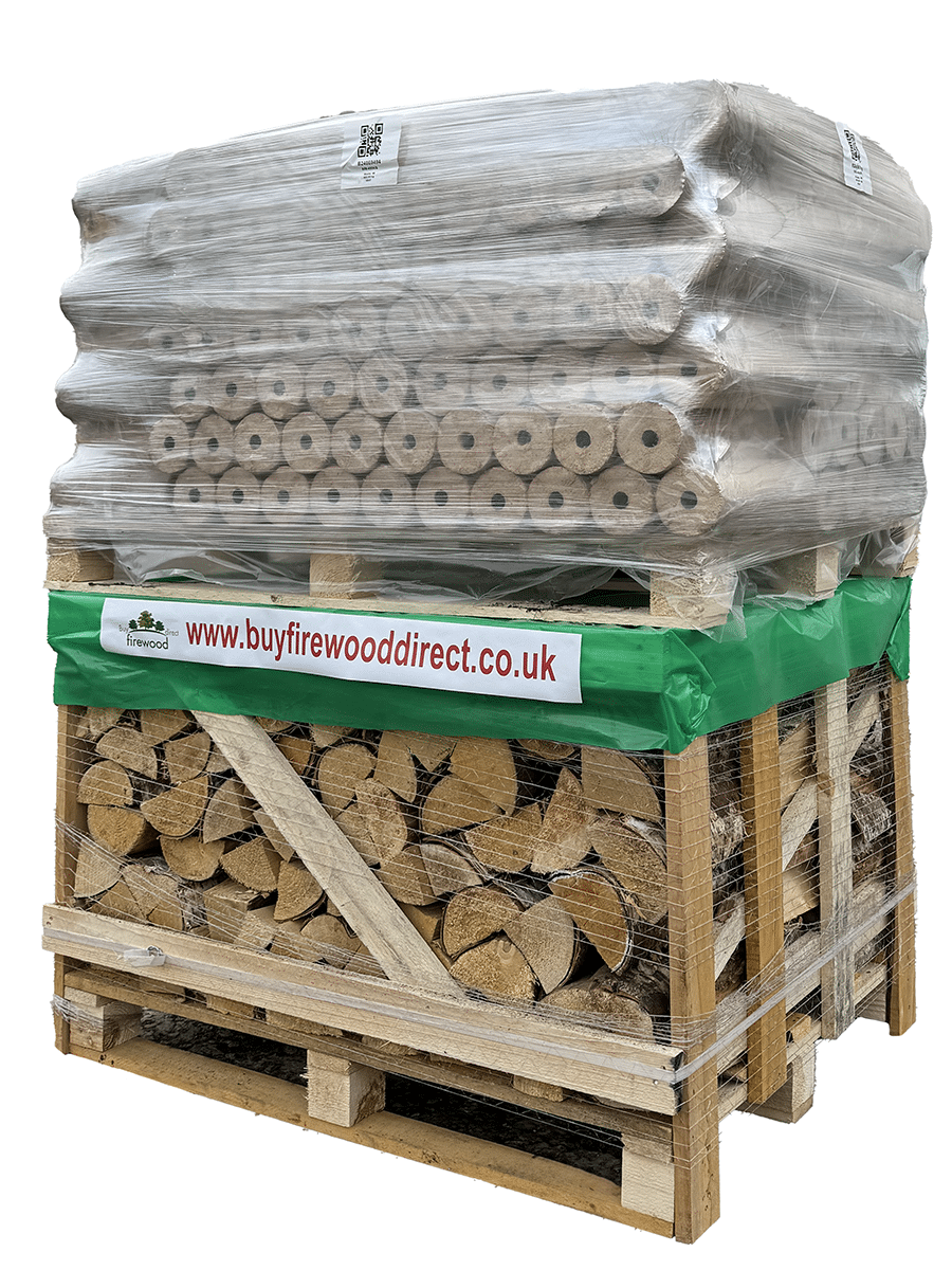 48 Packs of Hardwood Heat Logs And Standard Crate Kiln Dried Birch